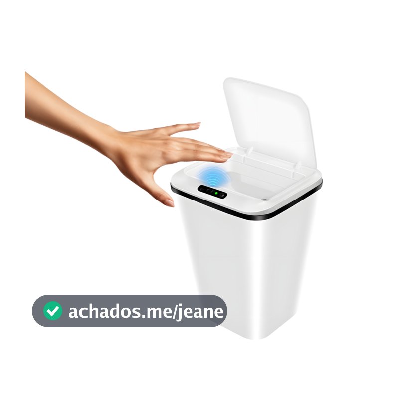 Lixeira com Sensor Automático Inteligente Abre Fácil em Toque Cesto Lixo Casa 16 Litros