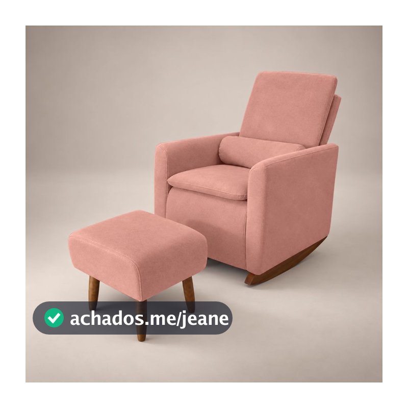 Poltrona Amamentação Balanço + PUFF Suede Confort