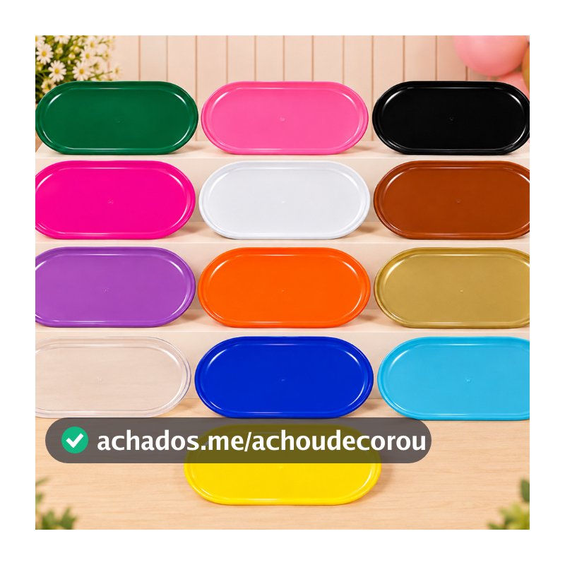 KIT 2 BANDEJAS OVAL PARA DOCE DECORAÇÃO FESTA