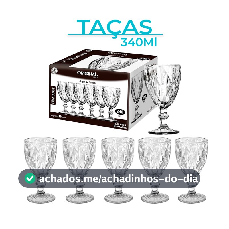 Jogo 2/4/6 Taças Vidro Diamond Bico Jaca Abacaxi Conjunto Taça Para Água Vinho Tinto Suco Diamante