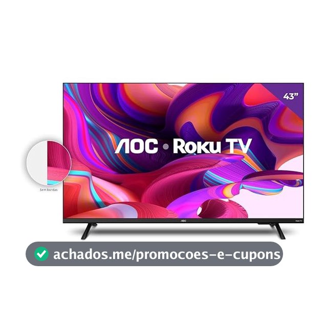 Smart TV AOC 43" Full HD com Roku TV 43S5135/78G - Bivolt