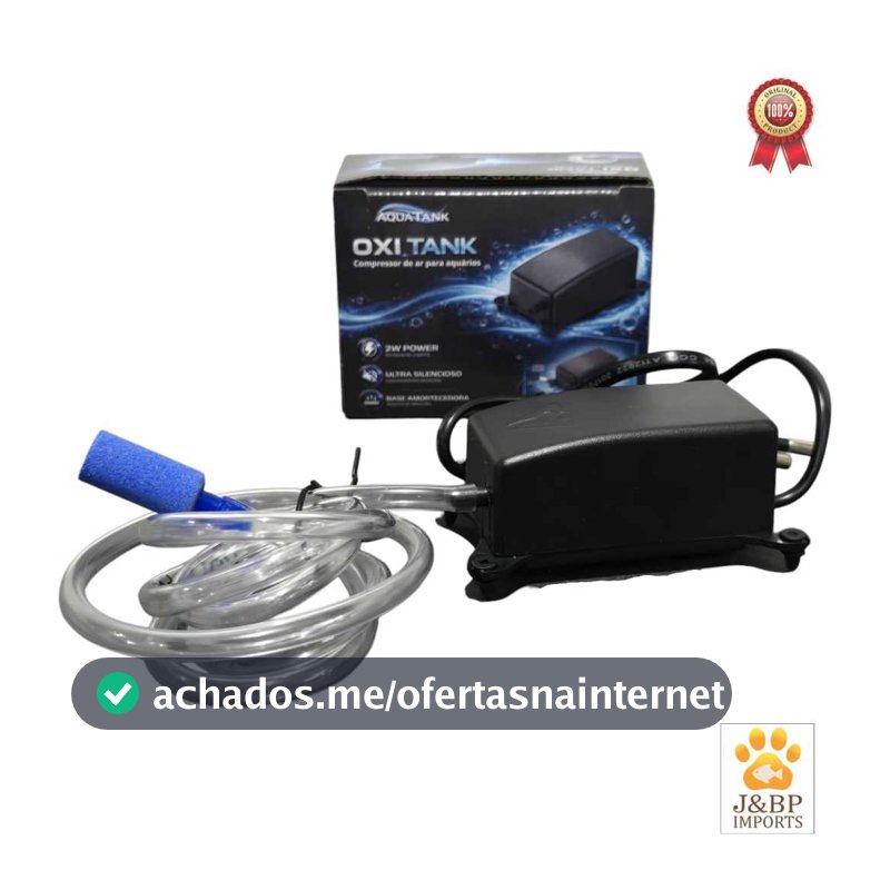 Oxigenador Para Aquário Compressor De Ar  Ultra Silencioso C/ Mangueira e Pedra Porosa Baixo consumo