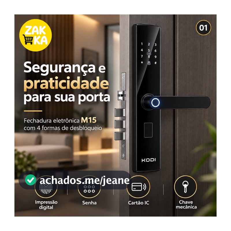 Fechadura Eletrônica Inteligente Digital Biometria Senha Cartão IC Chave para Porta