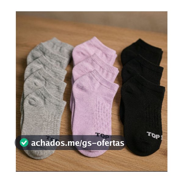 🔥KIT até 15 pares de Meia feminina soquete menor preço direto da fabrica Algodão