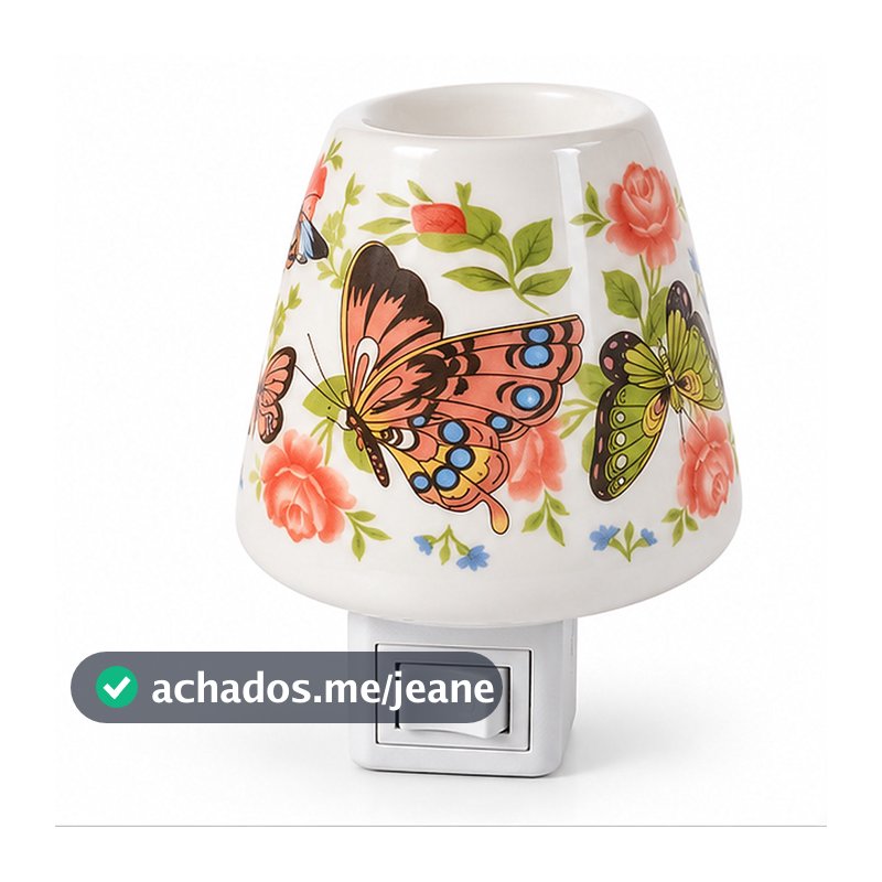 Difusor Elétrico Aromatizador Cerâmica Borboleta Bivolt 11cm