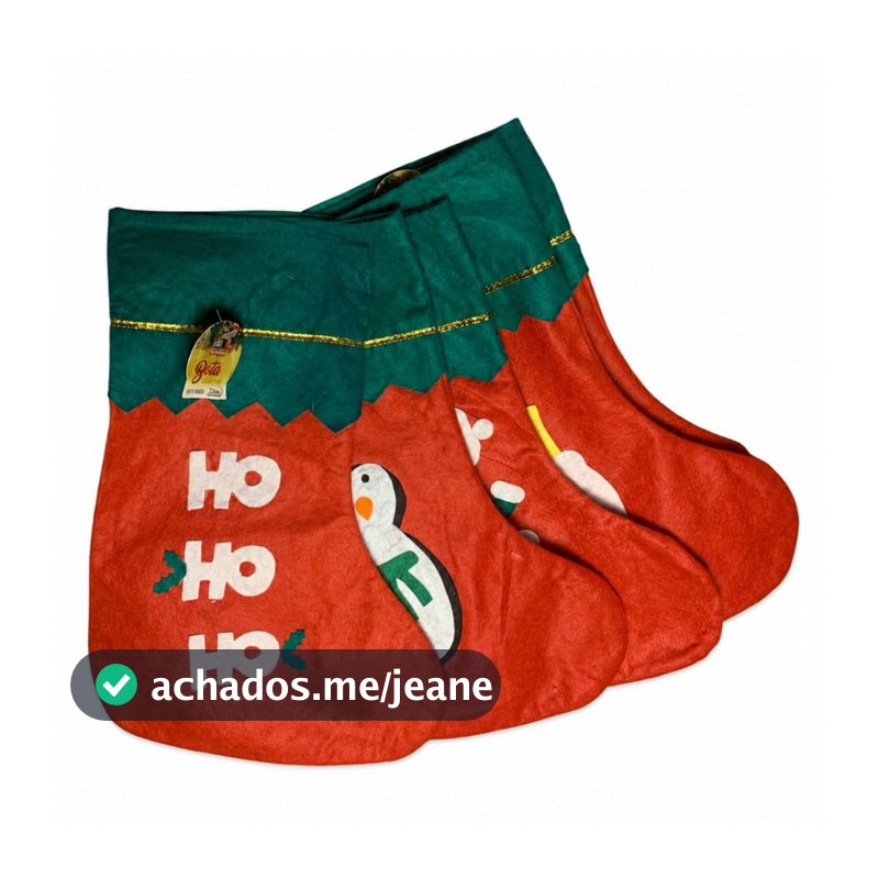 Bota Natalina Tradicional Meia De Natal Pendurar Decoração