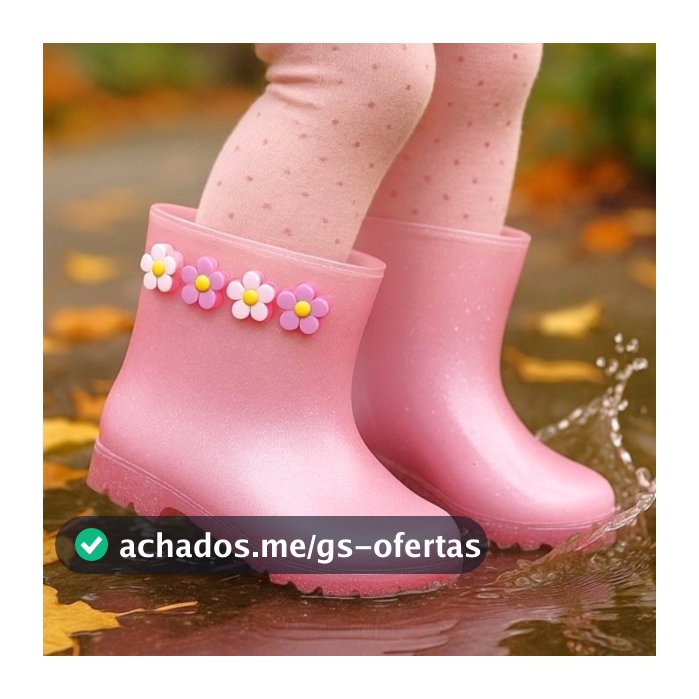 Galocha Infantil Menina Feminina Bota Criança Leve Confortável Maria Fiore