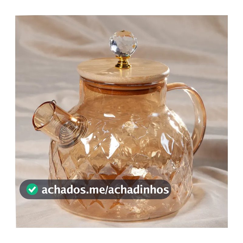 Chaleira de Vidro Âmbar com Infusor 1L Bule Chá Resistente ao calor Para Café Cozinha