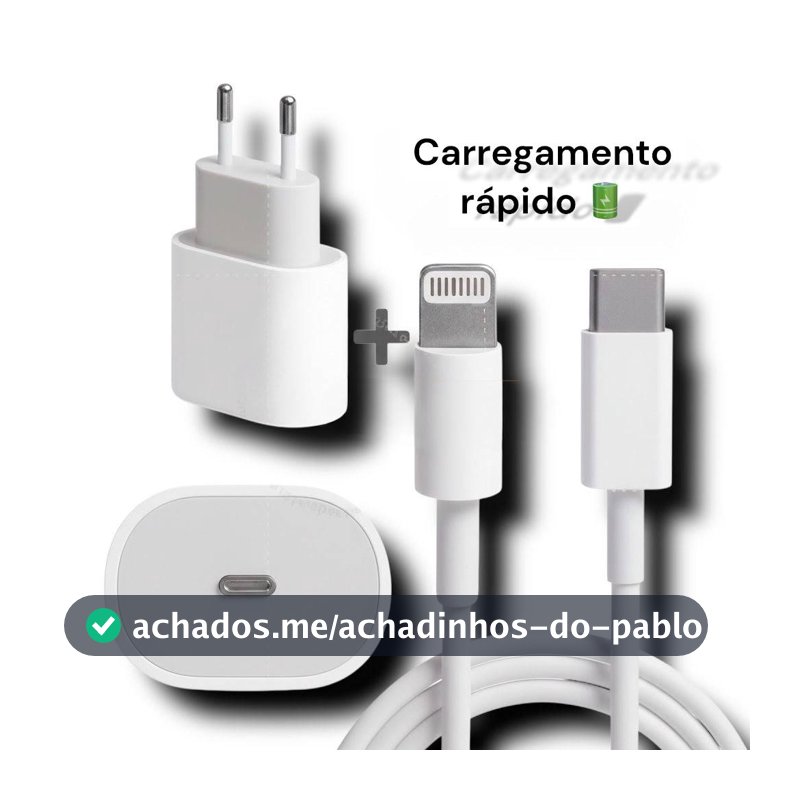 Carregador Turbo Fonte com Cabo Carregamento Rápido 35W 20W