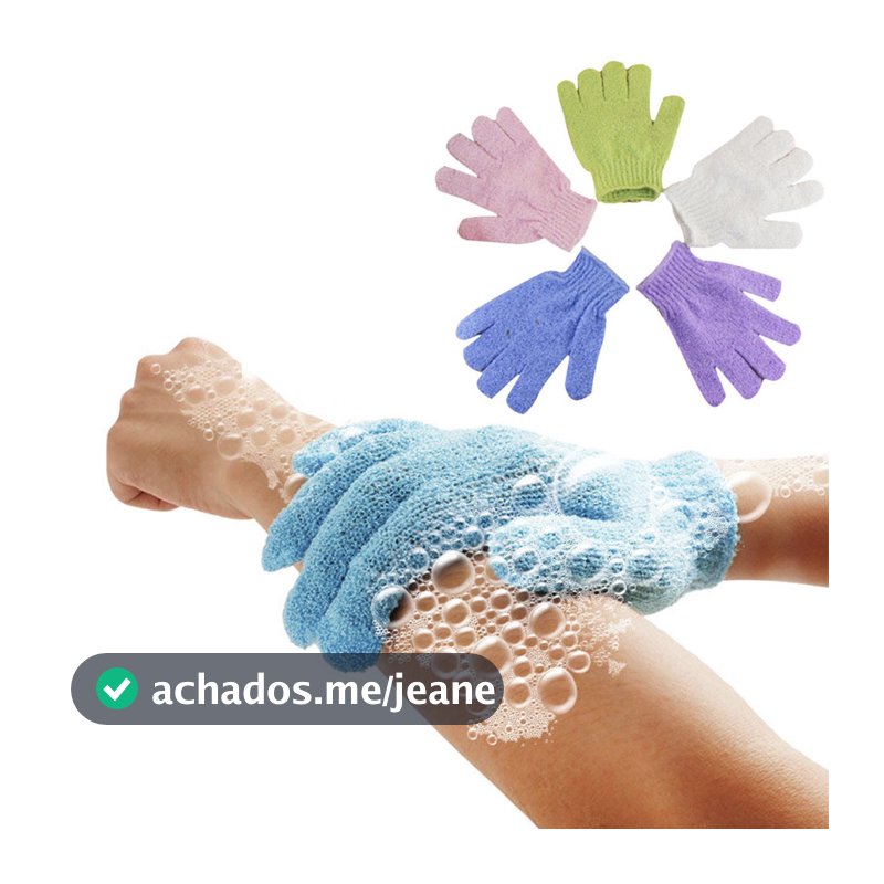 Par de Luvas esfoliante corporal para banho E Massagem Bucha Esponja Limpeza de Pele e Peeling