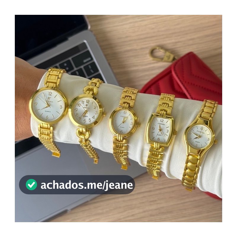 Relógio Feminino Potenzia À Prova D’Água Bateria 377 Moda Blogueira Minimalista Elegante
