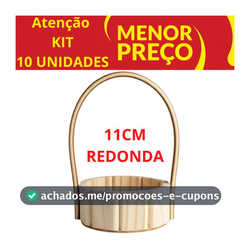 Kit 10 Cesta Mini Redonda 11 Centímetros