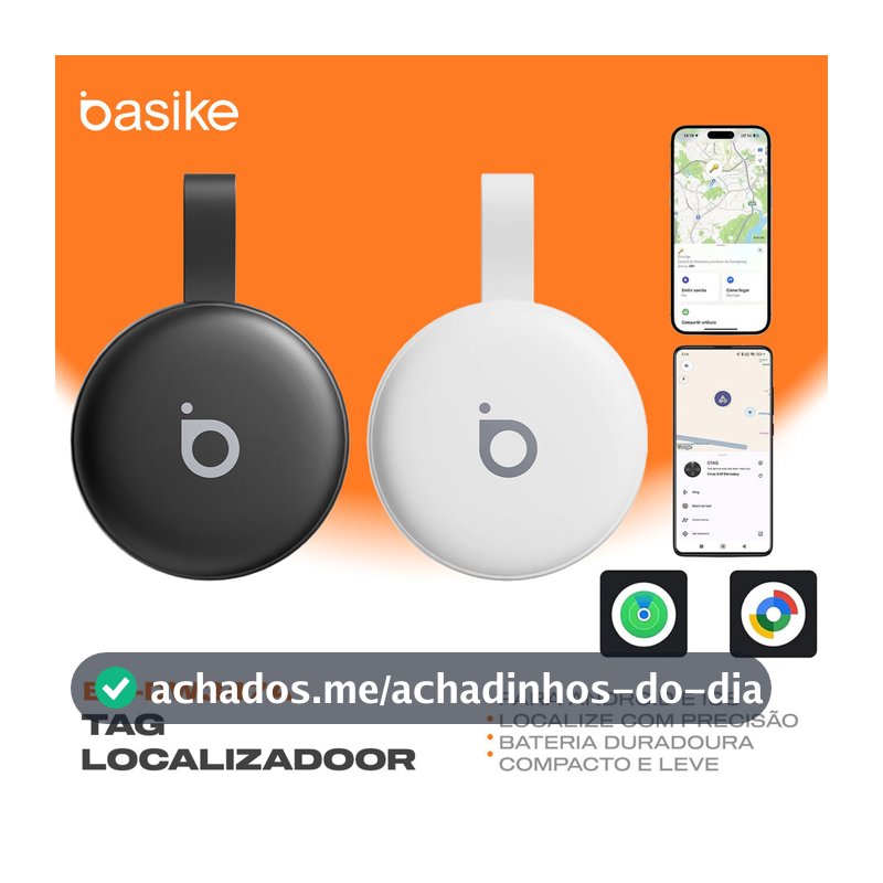 BASIKE Localizador Bluetooth Compatível com Android e iOS para Rastreador de Objetos Perdidos/Pet