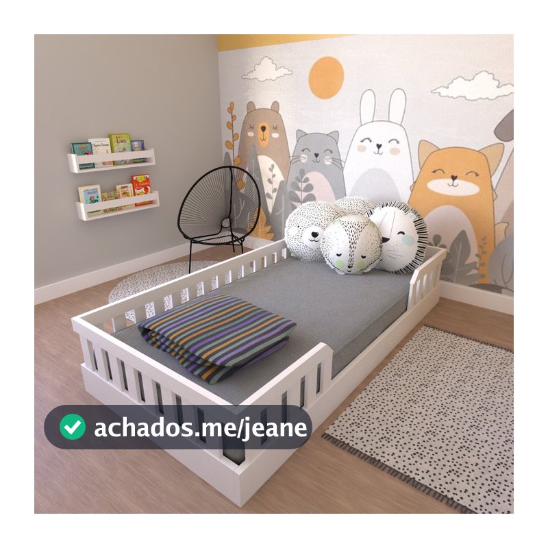 Cama Infantil Montessoriana Solteiro Cori Yescasa Branco Branco