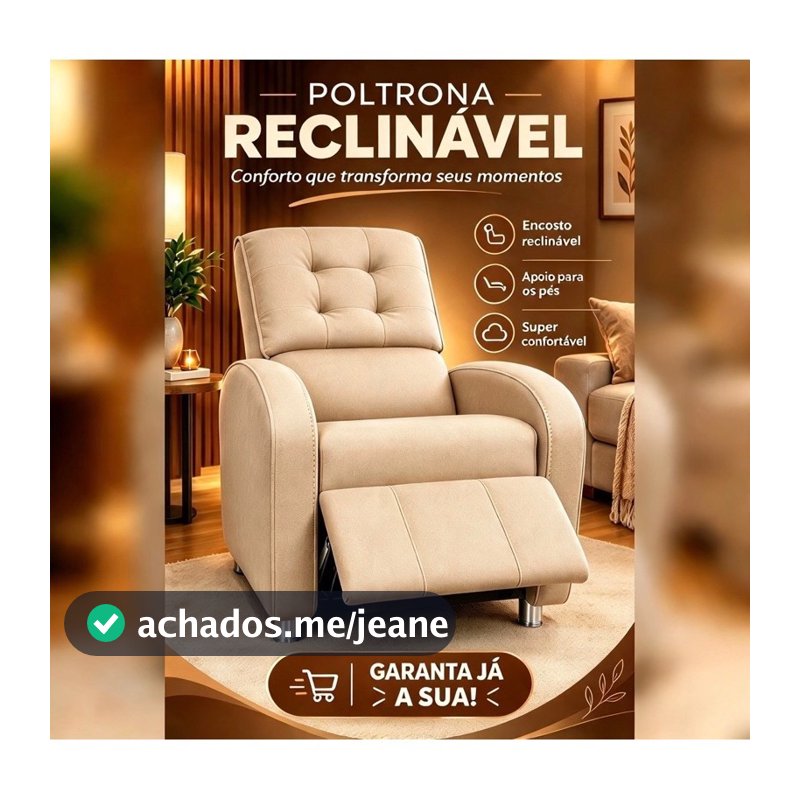Poltrona França Reclinável Luxo Conforto Elegante Veludo Premium otimo para qualquer ambiente