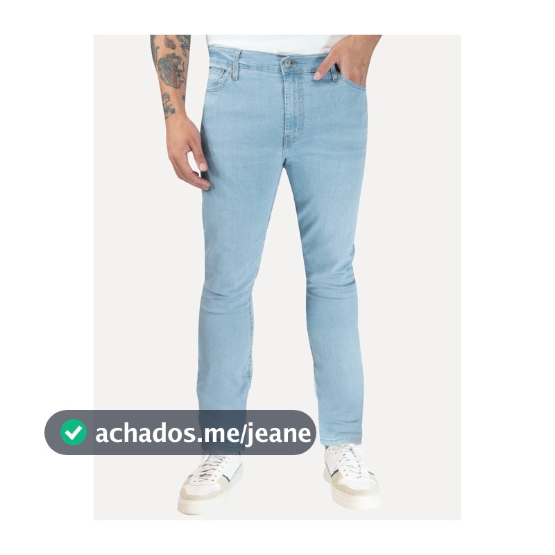 Calça Jeans Masculina Levis Original 511 Slim Light Blue Azul Claro