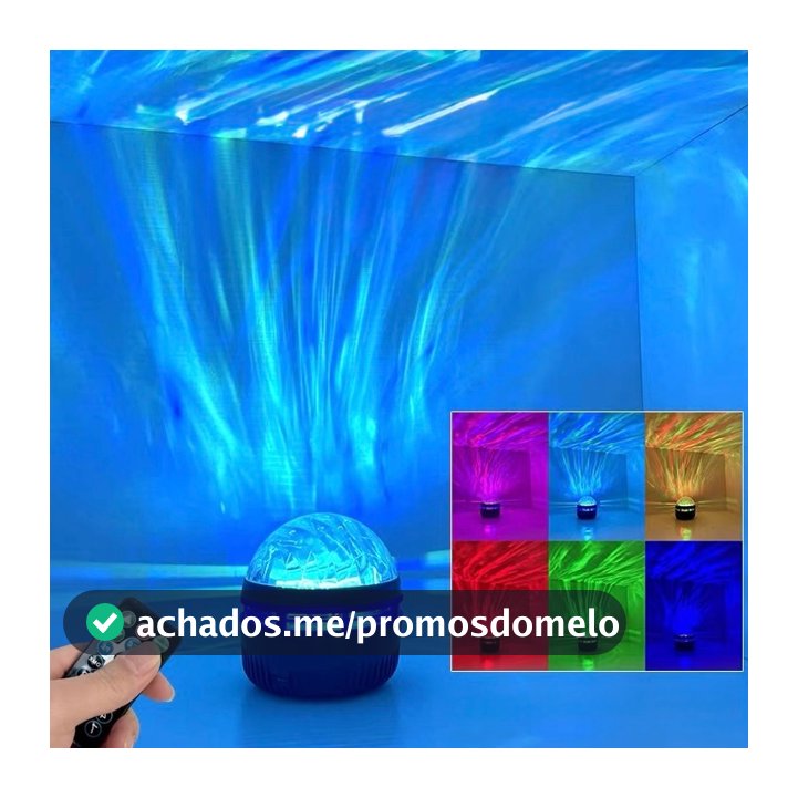 Luminária De Projeção Luz Aurora LED Noturna Com Controle
