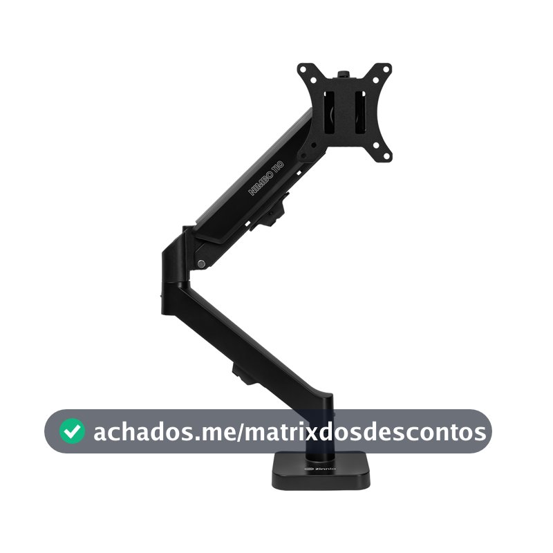 Suporte Articulado Para Monitor 13 a 32 Pistão a Gás Ajustável Zinnia Nimbo 110 Preto