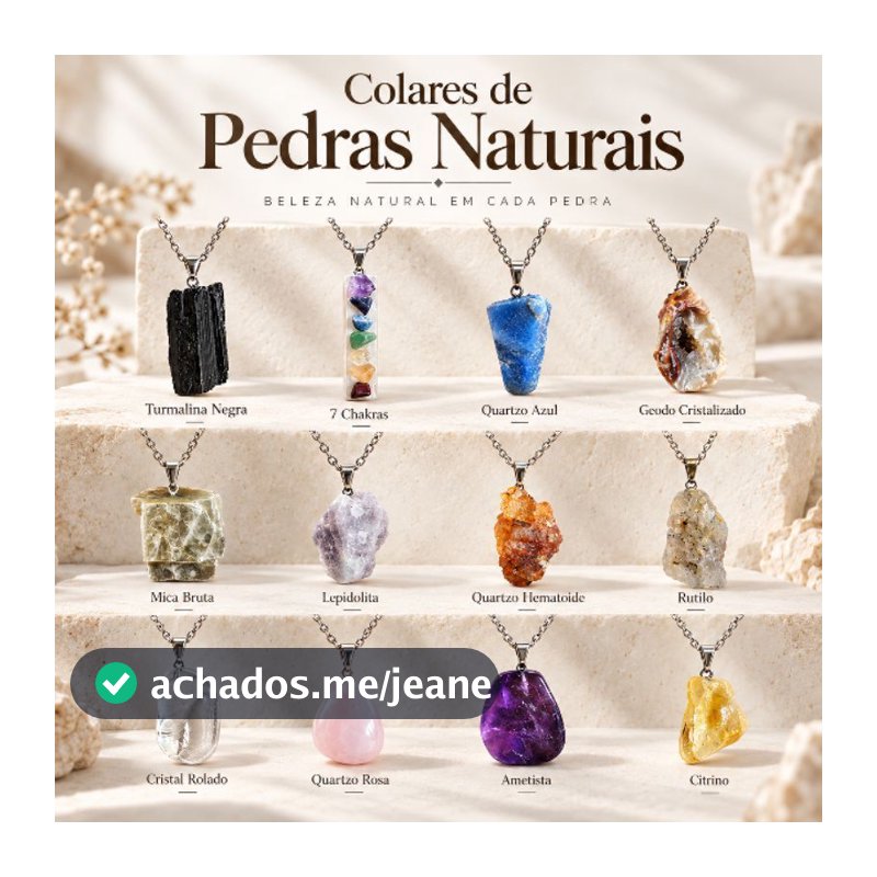 Pingentes Pedras Naturais Brutas E Roladas Cristais Naturais Minerais Diversos Esoterico Aço Inox