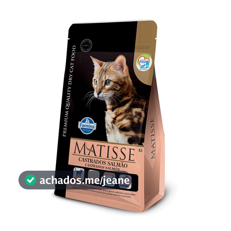 Racao Farmina Matisse Gatos Adultos Castrados Salmao - 7,5kg