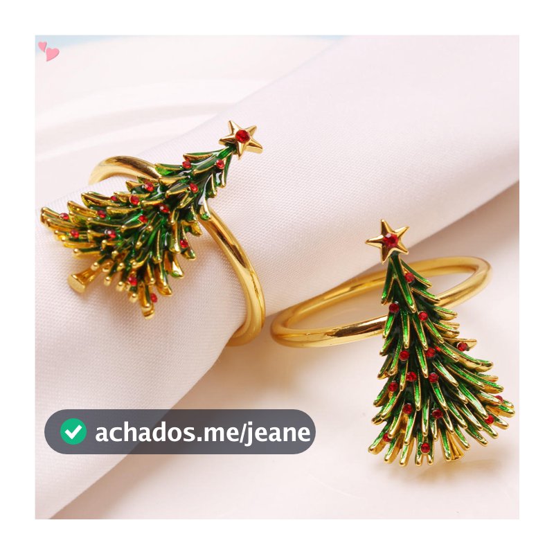 Anéis De Guardanapo De Natal-Porta-Guardanapos De Árvore De Metal Com Strass Vermelho Para Festa , Jantar , Banquete De