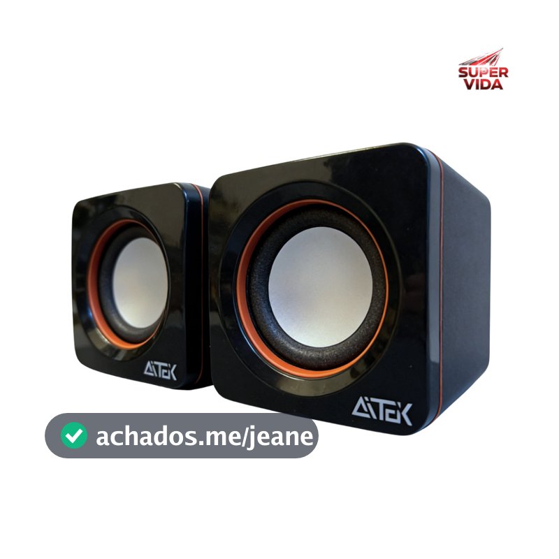 Caixa de Som para Computador Aitek ACS-4511 USB 6W Som Surround 360° para PC Notebook Som Nítido