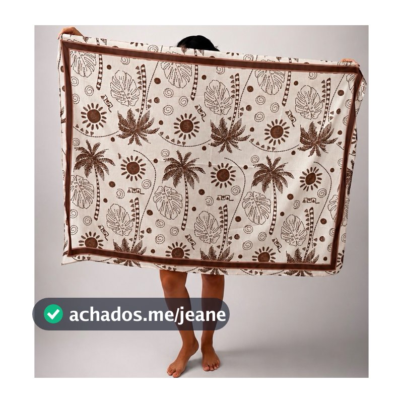 Pareo Canga de praia saída de praia estampada tecido tropical Estampas Exclusivas