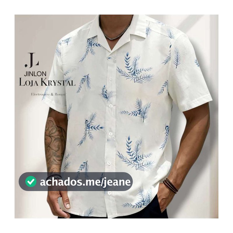 LOJAKRYSTAL .Camisa Florida 4 Masculina Social Floral Moda Praia Masculina havaiano