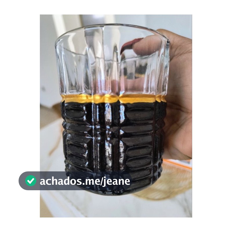 6 copos Realeza preto com dourado