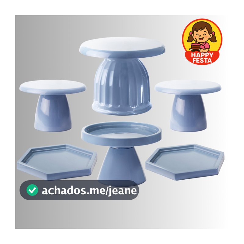 Kit Festa 1 Boleira Romana, 1 Boleira Redonda 20x11, 2 Mini Sextavada, 2 Mini Cogumelo