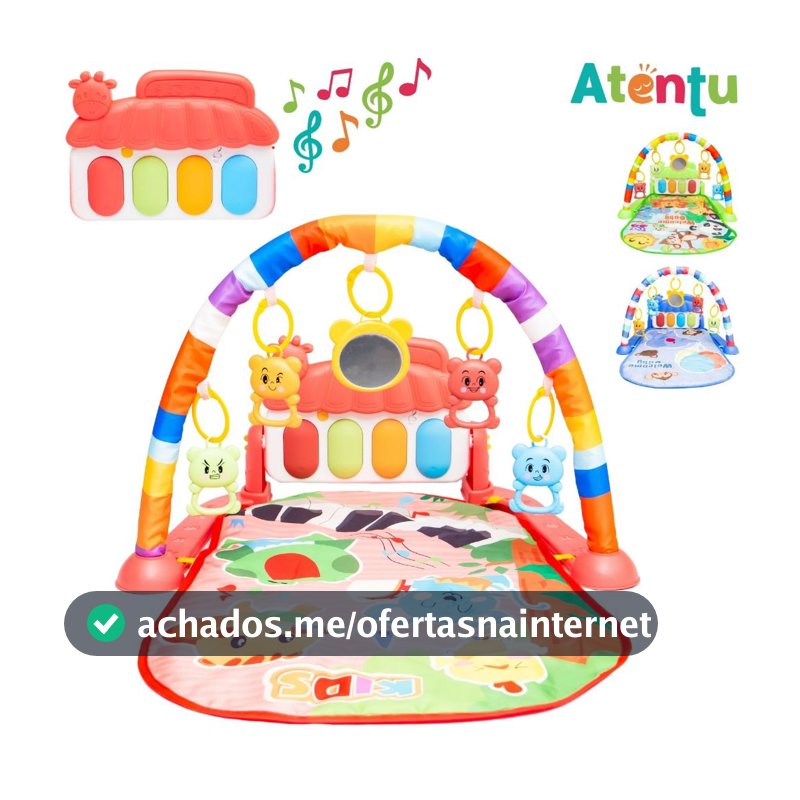 Tapete de Atividades Musical com Piano Interativo Ginásio com Som e Luzes