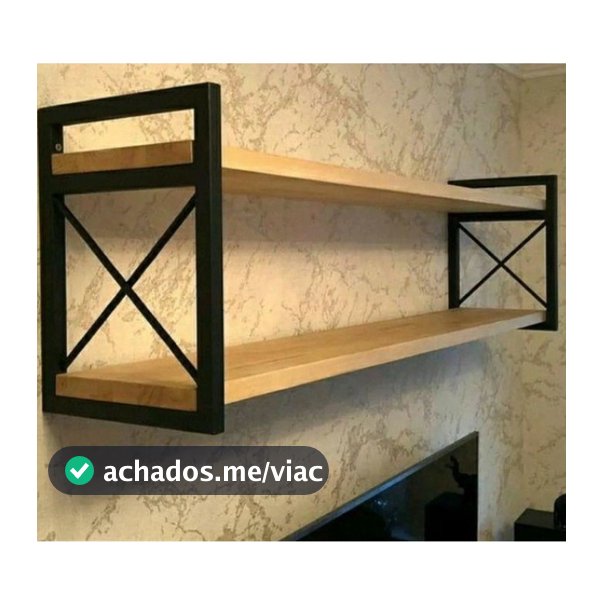 Prateleira Industrial Suspensa ate 115cm Organizadora Livros Decorações Sala, Cozinha, Lavanderia