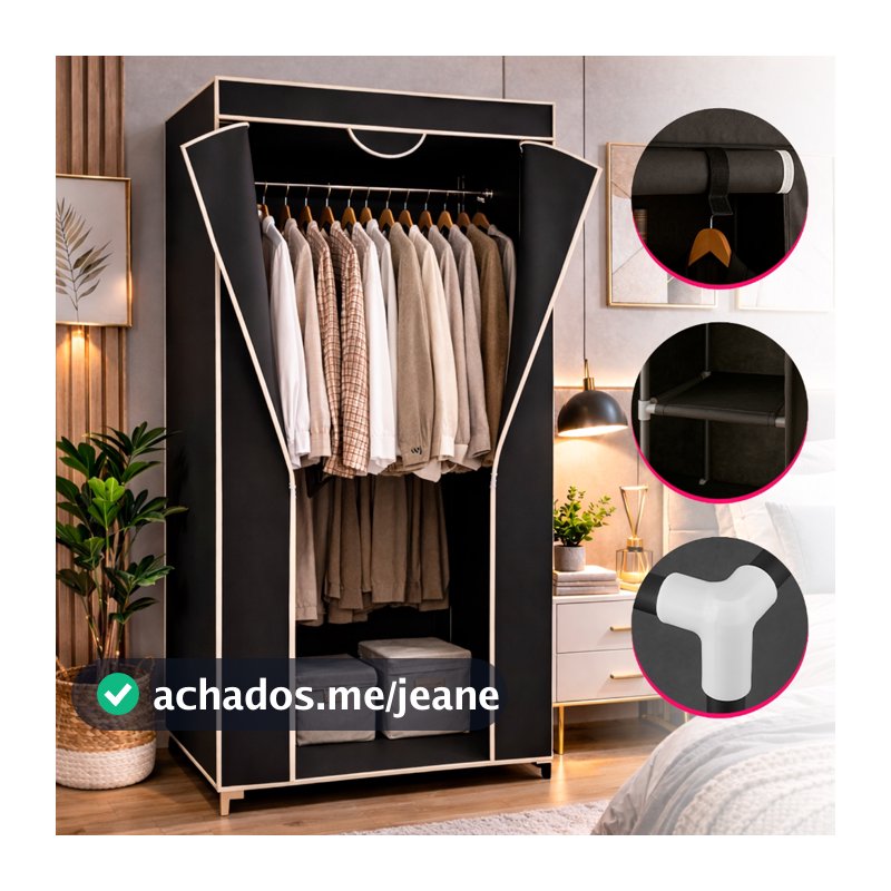 Guarda Roupa Dobrável Organizador  Para Solteiro Guarda Roupa - Bhz Store