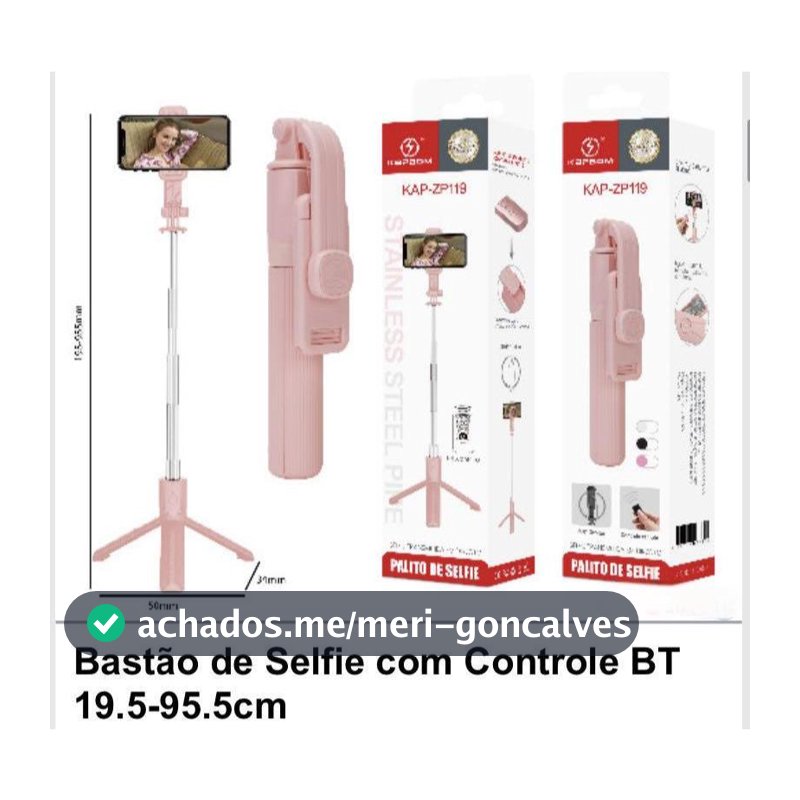 Tripé Selfie Stick Extensível com Controle Remoto Sem Fio para Grupos de Selfies e Streaming ao Vivo