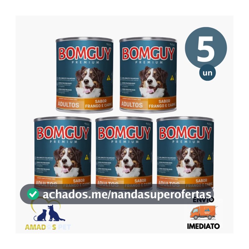KIT  BOMGUY PATÊ PREMIUM SABOR FRANGO E CARNE  280G - RAÇÃO ÚMIDA PARA CÃES - FVO