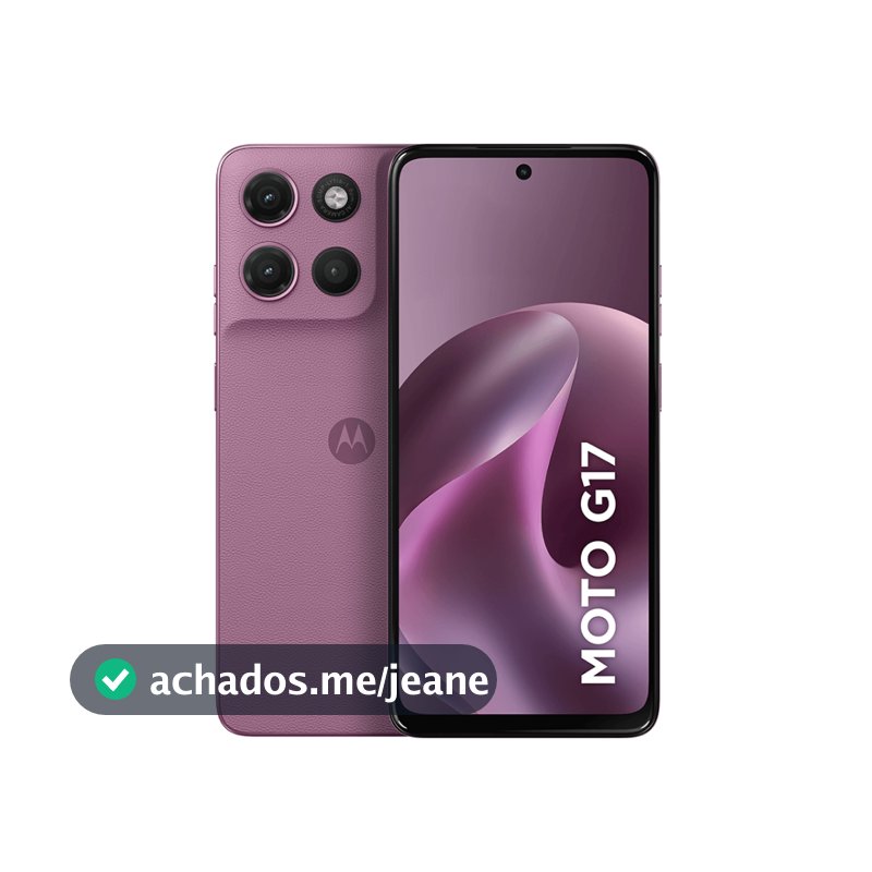 Smartphone Motorola Moto G17 256GB, 4G, 12GB RAM Boost, Tela 6.7 FHD+, Câm. 50MP - Rosa