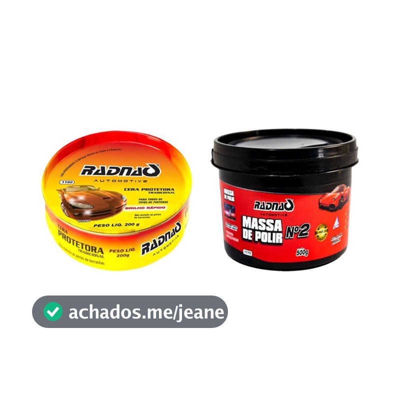 Kit Para Limpeza Automotiva Massa De Polir + Cera Protetora