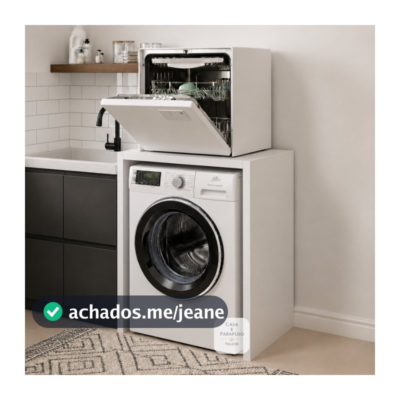 Móvel para Lavanderia com Suporte para Máquina de Lavar e Lava-Louças – Organizador -107