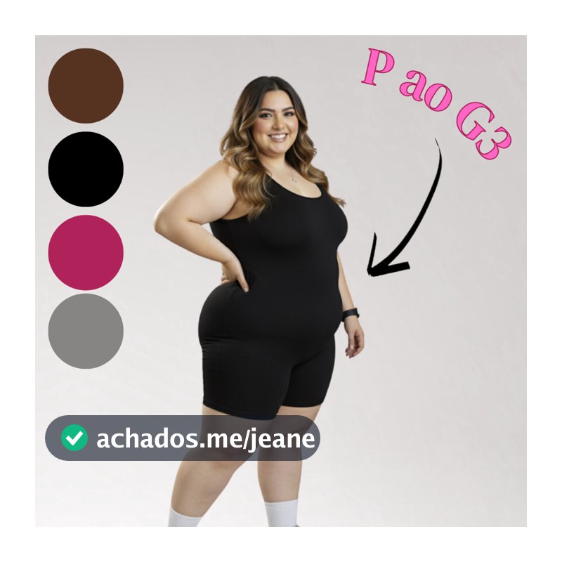 Macaquinho Fitness Feminino Suplex Slim Plus Academia Yoga Corrida Pilates Caminhada Look Casual