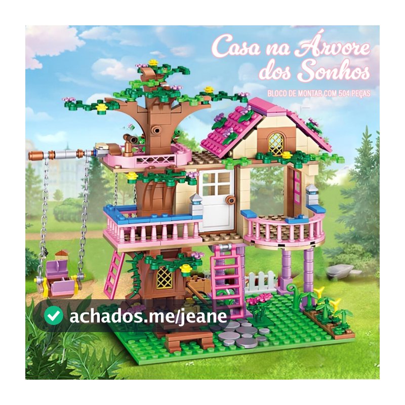 Conjunto de blocos de montar para casa na árvore rosa dos sonhos 504/959 peças Brinquedo Criativo Infantil