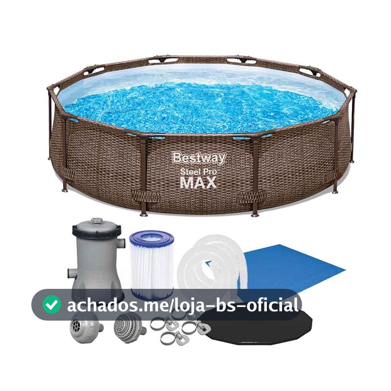 Piscina Estrutural 4678L Circular Deluxe + Filtro 110V ou 220V + Capa + Forro Bestway
