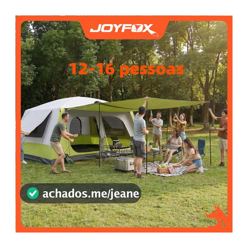Barraca Gigante 12-16 Pessoas Camping Impermeável 5000mm Tenda Familiar com Divisória Interna