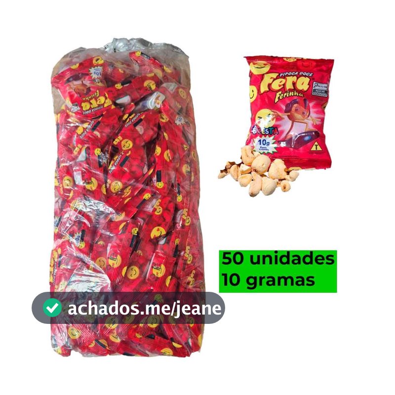 Pipoca doce FERA 10g, 50 unidades