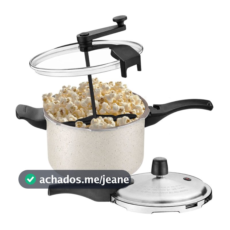 Panela de Pressão Pipoqueira Tramontina Vancouver 4,5Lts Bege Com Revestimento Antiaderente