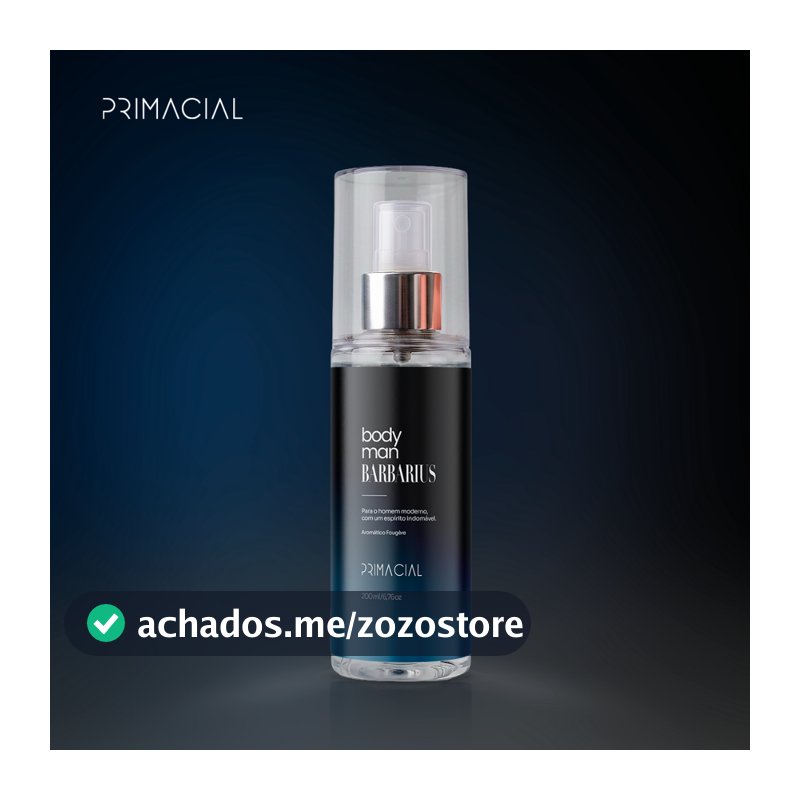 BODY SPLASH MASCULINO BARBARIUS 200ML - PRIMACIAL PERFUME AMADEIRADO