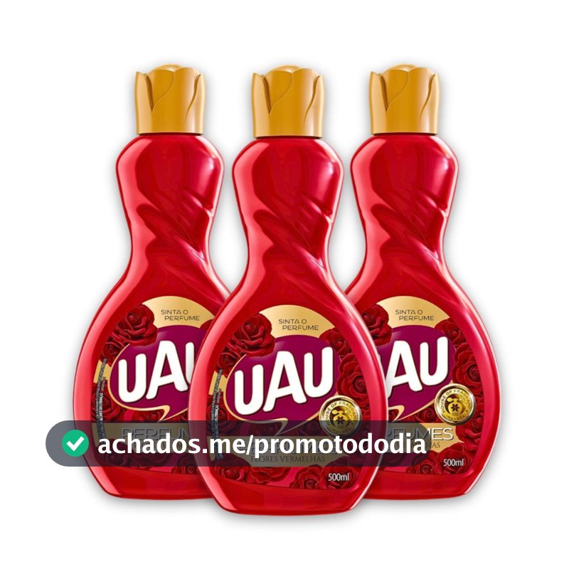 Kit 3un Limpador 500ml Uau Flores Vermelhas