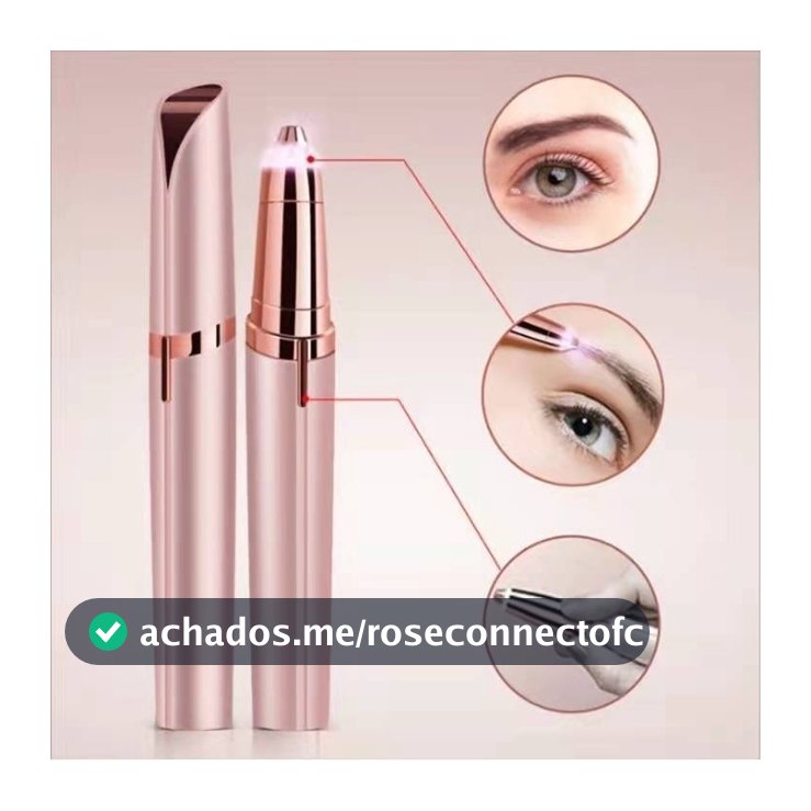 Depilador Indolor Caneta Sobrancelha Removedor Instantâneo de Pelos Facial Elétrico a Pilha Portátil Feminino