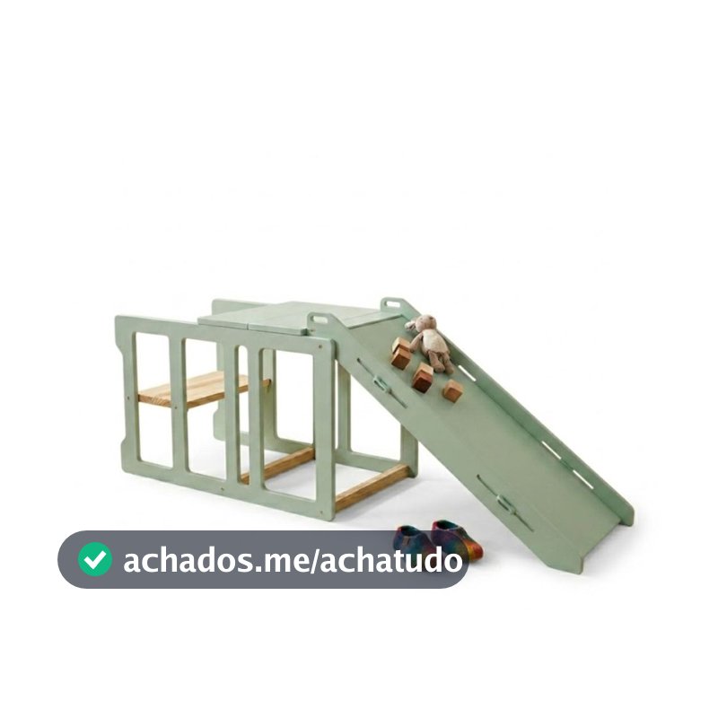 Torre Aprendizagem Escorregador 4em1 Montessori Brinquedo Cadeirão Verde Chá