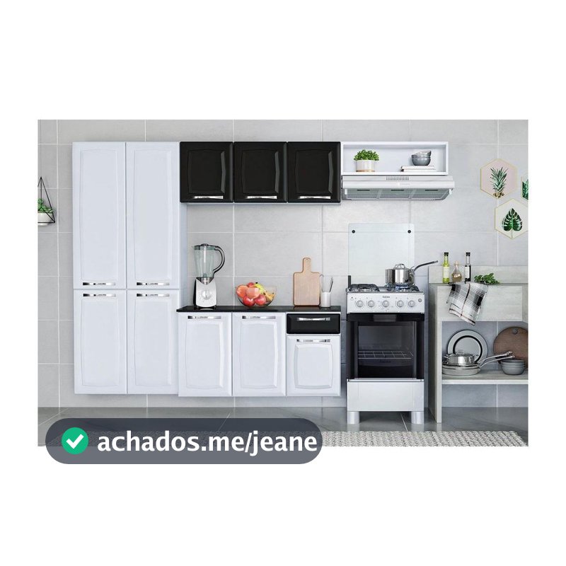 Armário de Cozinha Compacta Itatiaia Amanda Aço com Balcão 10 Portas 1 Gaveta