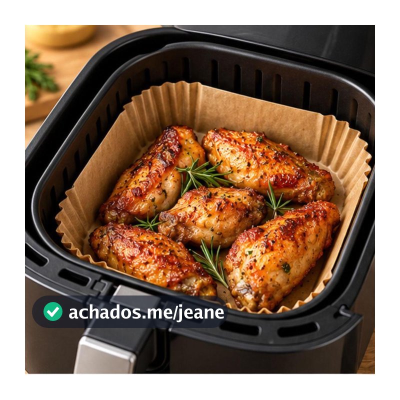 Kit 50 Formas de Papel para Air Fryer Descartáveis 16cm